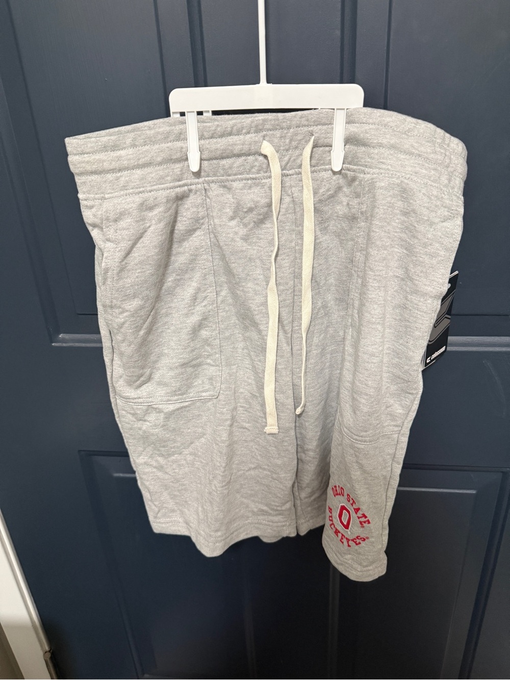 Colosseum Gray Athletic Drawstring Shorts with Red Logo Accent Ohio State